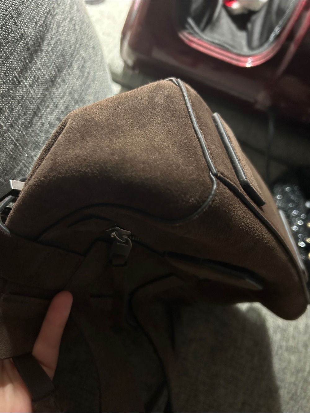 AllSAINTS Mini Perez Suede Top Handle Bag - Picture 13 of 14